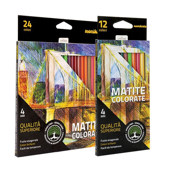 Pastelli Monikids Super 4mm 12 colori