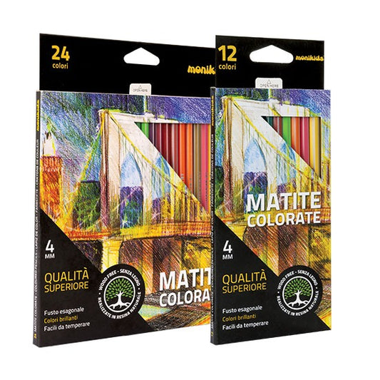 Pastelli Monikids Super 4mm 12 colori