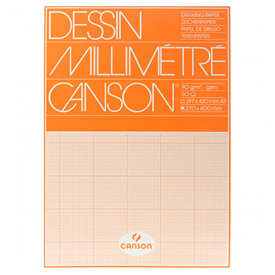 Blocco Carta Millimetrata 29,7x42 a 50 FF. Canson 72 Grammi