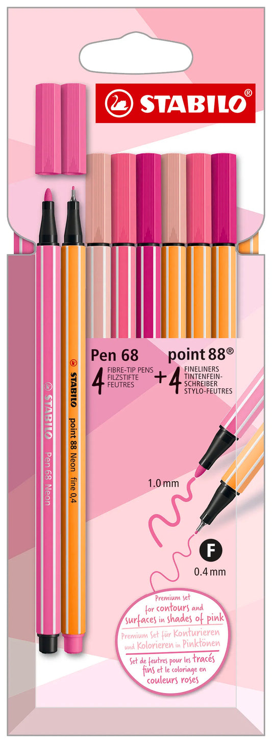 Astuccio Shades of Pink 4 Pen 68 + 4 point 88