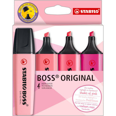 Evidenziatore Boss Original Shades of Pink Set 4 colori