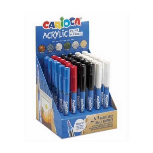 Carioca Acrylic Paint Marker - 36 Pennarelli Acrilici coprenti in Espositore da Banco