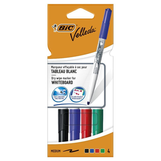 Pennarello Bic Per Lavagna Velleda in blisterino da 4 colori