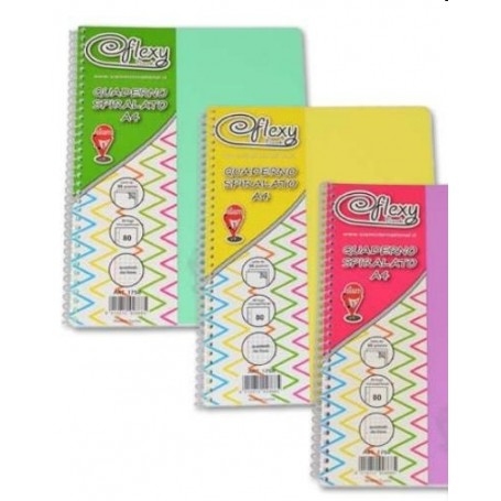 Quadernone Maxi A4 Monocolore 80FF. Spiralato copertina in PPL