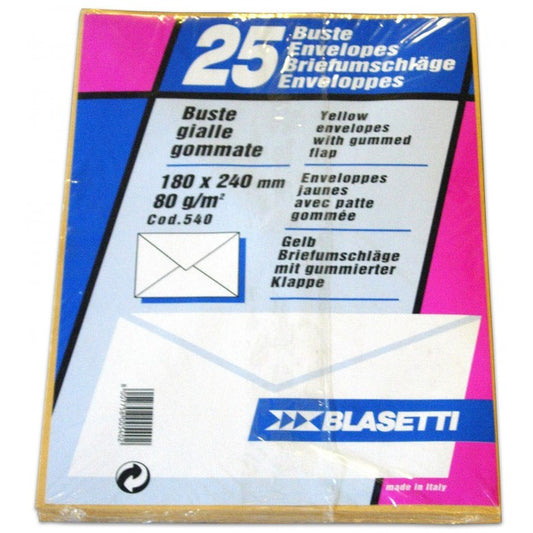 Buste Blasetti Giallo Posta 18x24 cf. 25 pz. 540