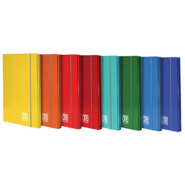 Cartella a 3 Lembi One Color con Elastico ds. 1,2 colori Forti cf. 6 pezzi