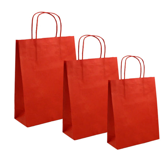 Buste Shopper con Manico in Cordetta varie misure in cf. da 25 pz. Rosse