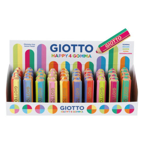 Gomme da Cancellare Giotto Happy Gomma 40Pz. Tinte forti