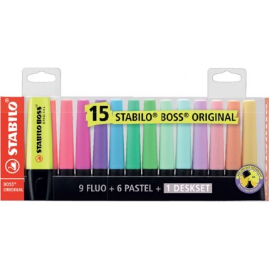 Stabilo Boss Evidenziatori Original  Deskset 15 PZ.