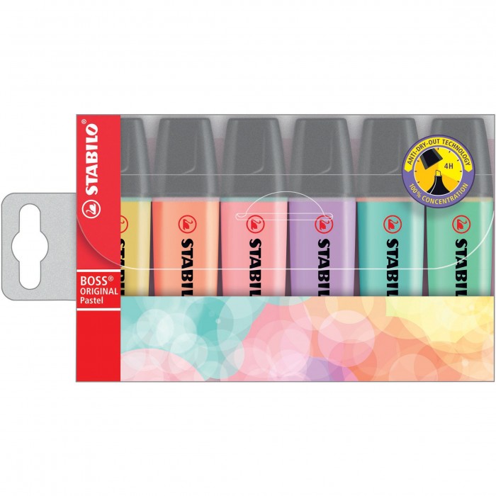 Stabilo Boss Evidenziatori colori Pastel in astuccio da 6 colori