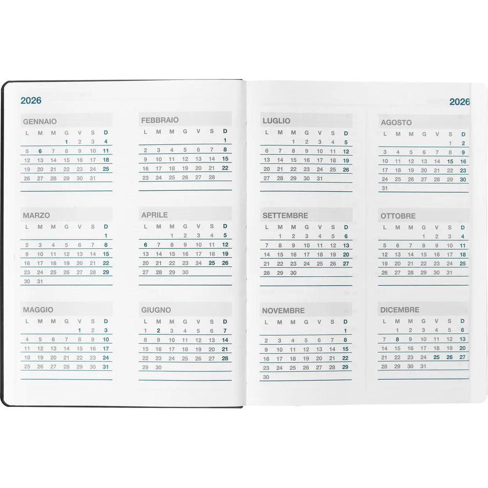 COMIX Agenda 12 Mesi 2026 Large Settimanale Colore Nero