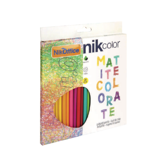 Pastelli Nik Color Wood Tria a 24 Colori con Mina da 4.0