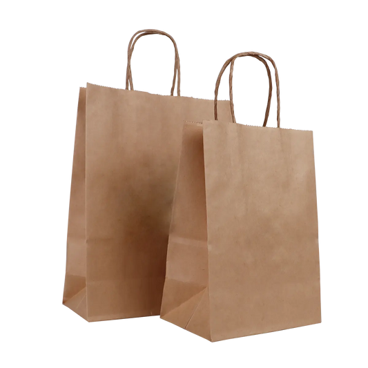 Buste Shopper Colore Avana con manico in Cordetta varie misure in cf. da 25 Pezzi