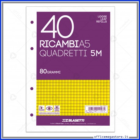 Ricambi Quaderno A5