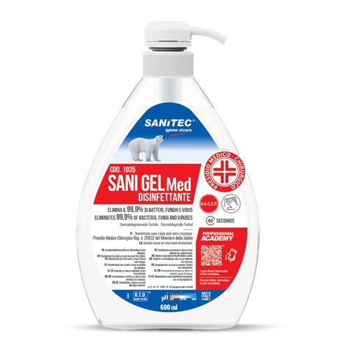 Gel igienizzante disinfettante Sanitec - (base alcol) - senza risciacquo - 600 ml