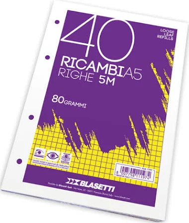 Ricambi Quaderno A5 5 mm. cod. 1197