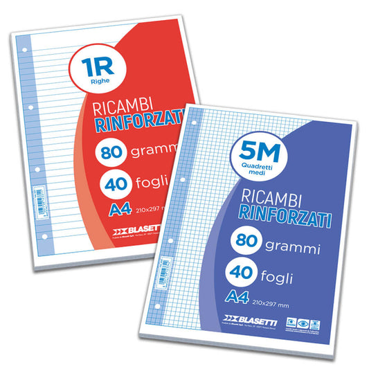 Ricambi per Quaderno ad Anelli Maxi Rinforzati A4 21x29,7