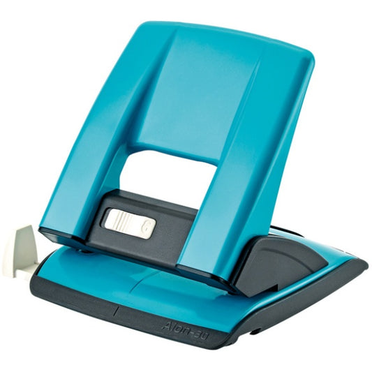 Perforatore a due fori  passo 8 perfora 30 fogli da 80 gr. Col. Turchese