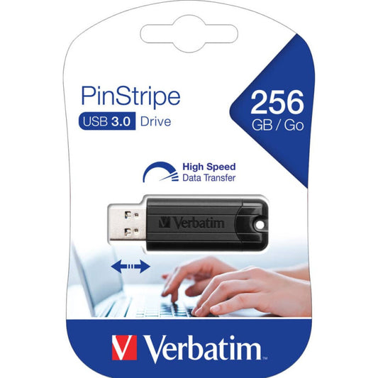 Chiavetta pen drive USB 3.0 PinStripe Verbatim  256GB
